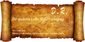 Draskovich Rázsony névjegykártya